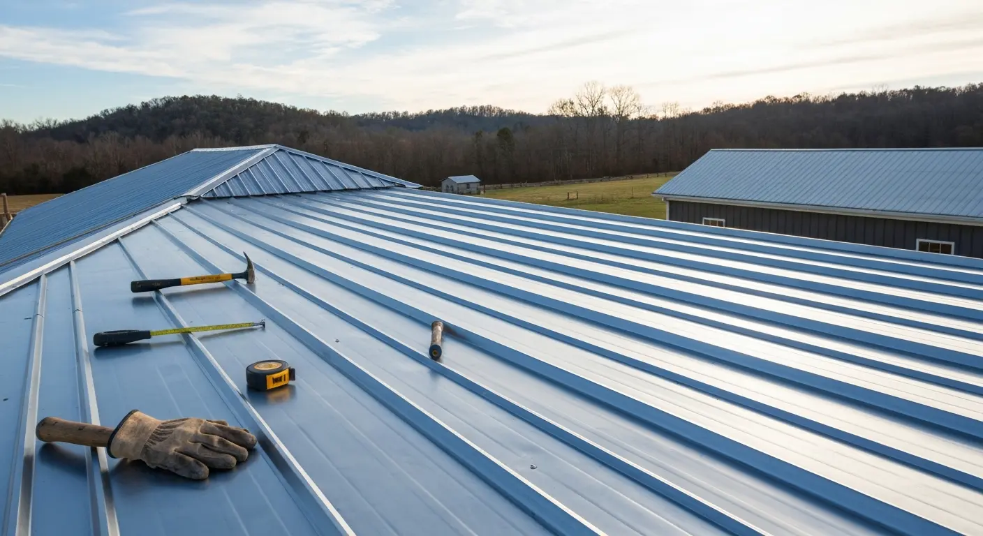 Metal roofing installation