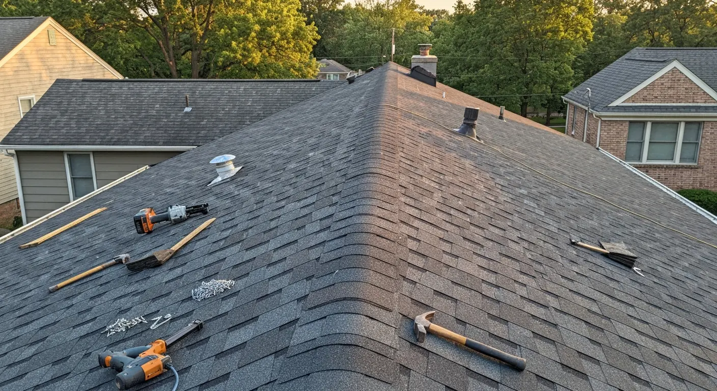 Asphalt shingle roof installation