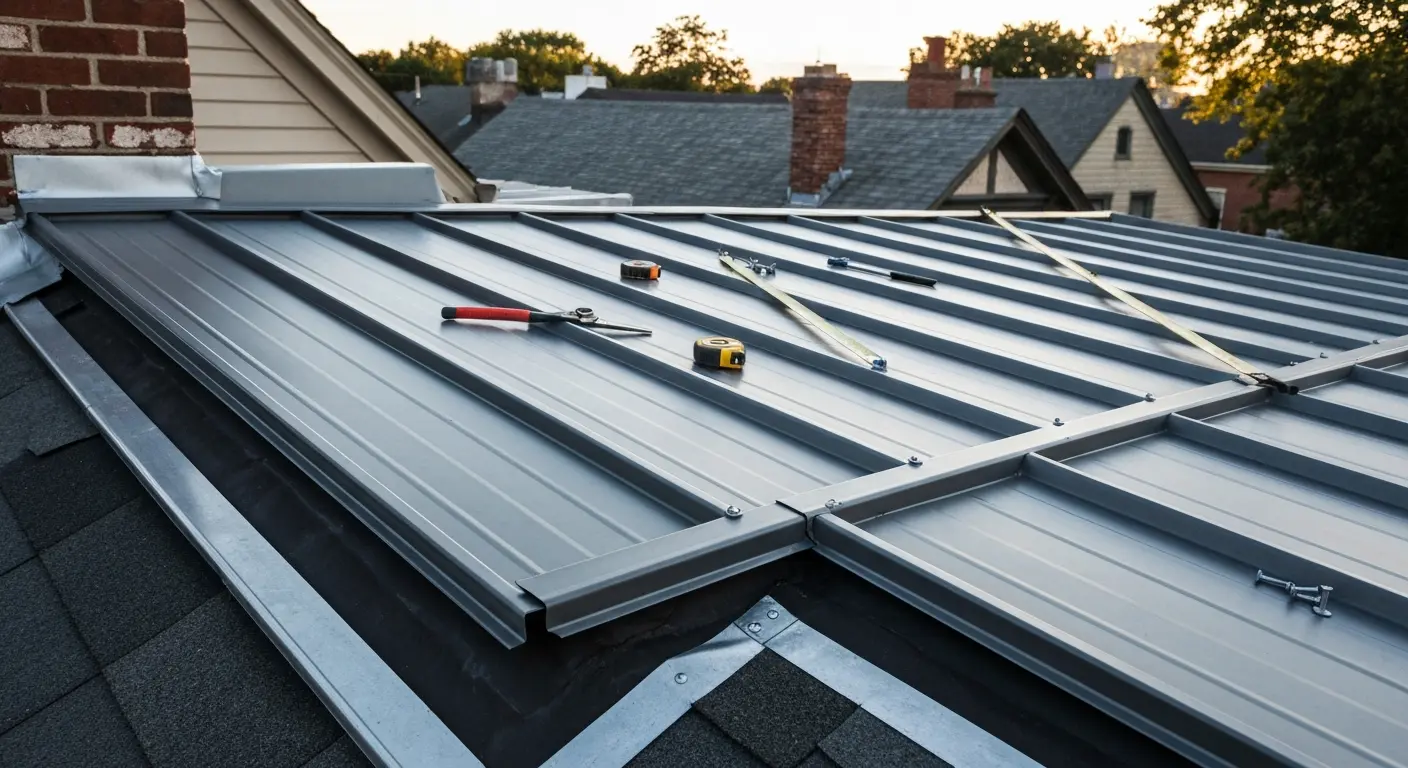 Metal roof installation