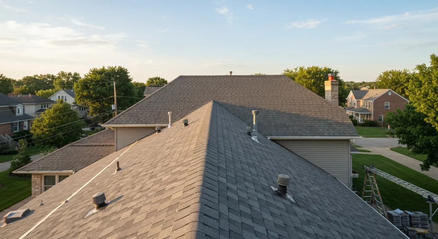 Roof replacement in progress