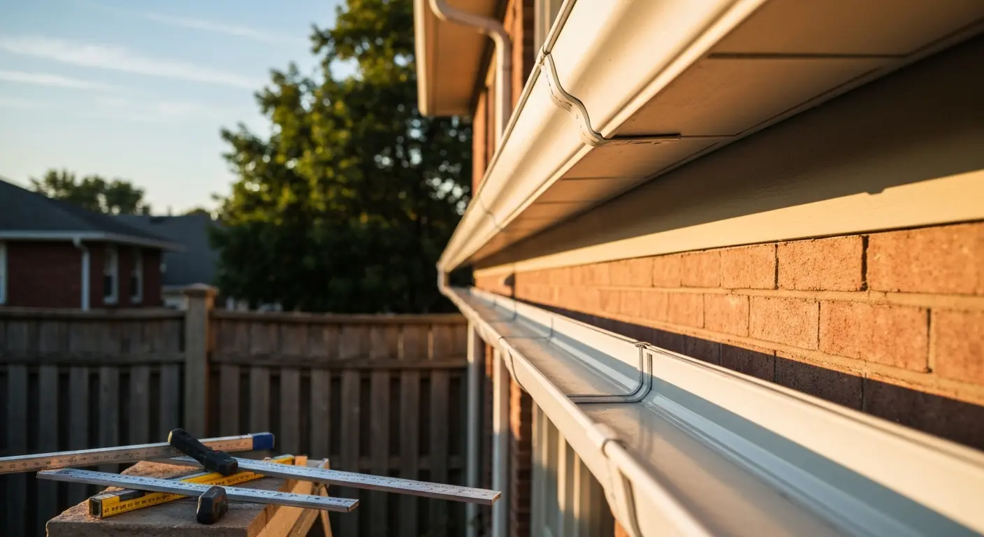 Seamless gutter installation project