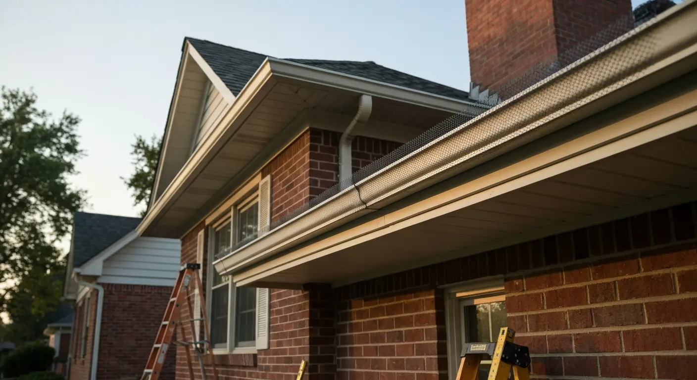Gutter guard installation on Indianapolis home