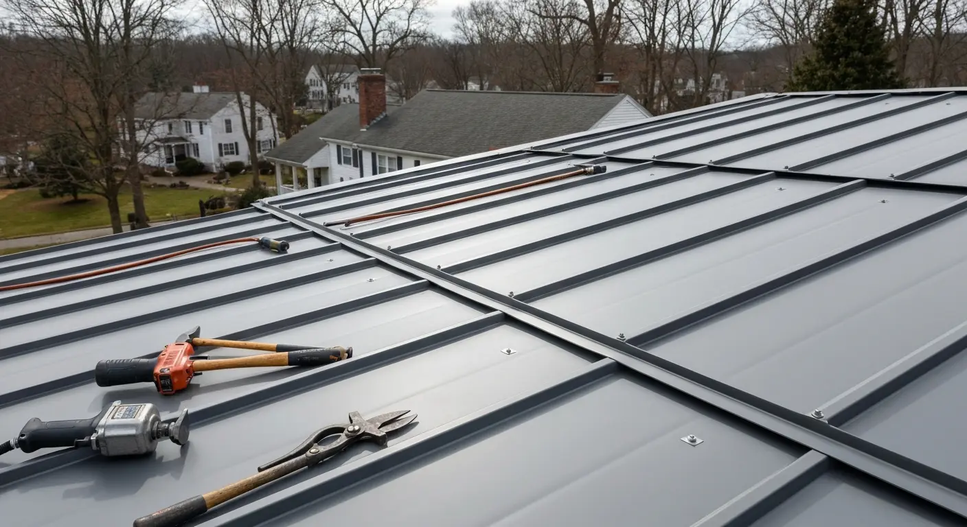 Metal roof installation