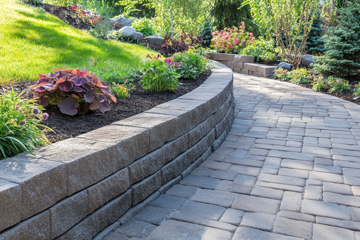 Walkway paving and landscape finish