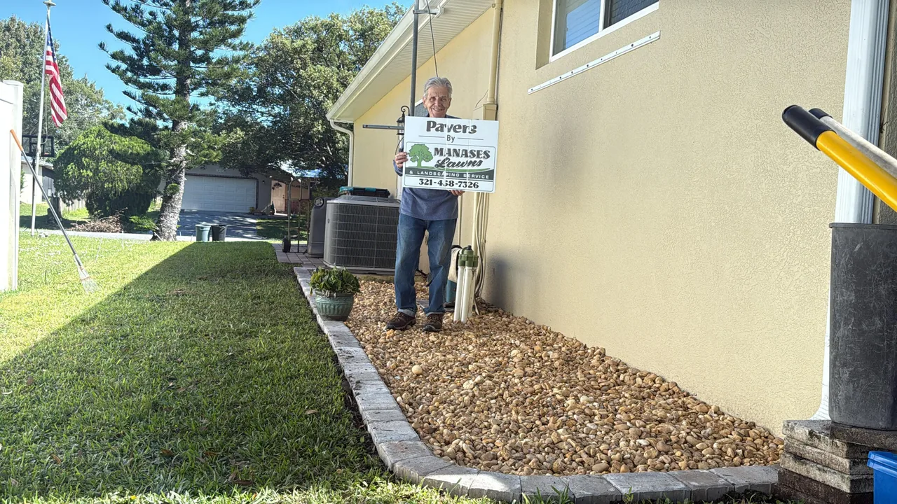 Landscaped residential yard