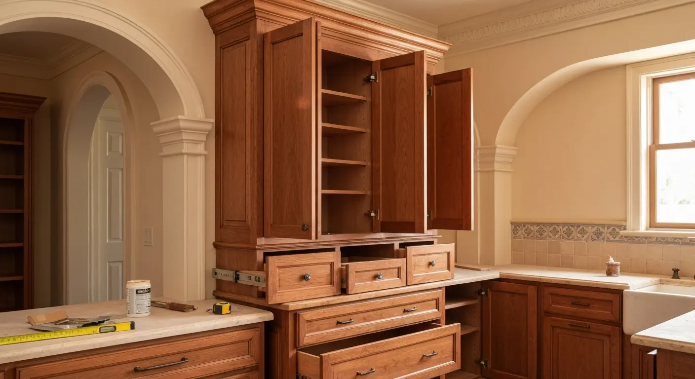 Custom kitchen cabinet installation
