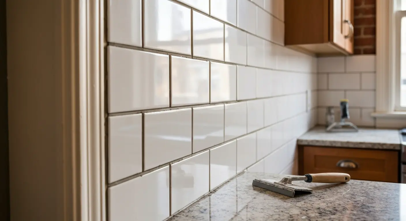 Backsplash tile installation