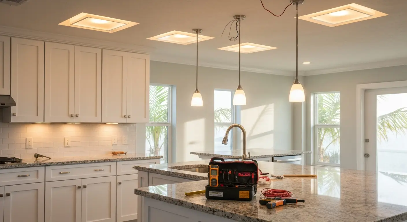 Kitchen lighting installation