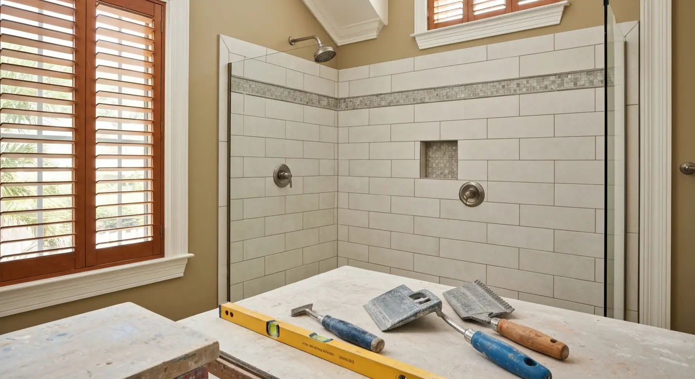 Tile shower installation