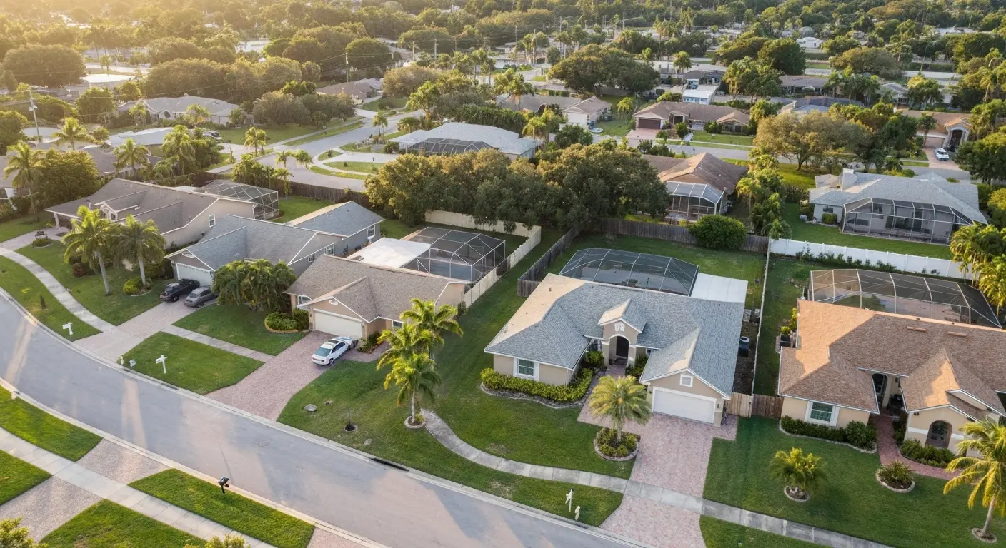 Aerial view of Coral Springs residential neighborhoods