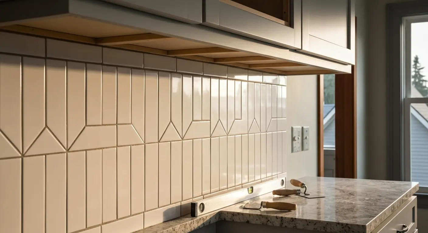 Backsplash tile installation