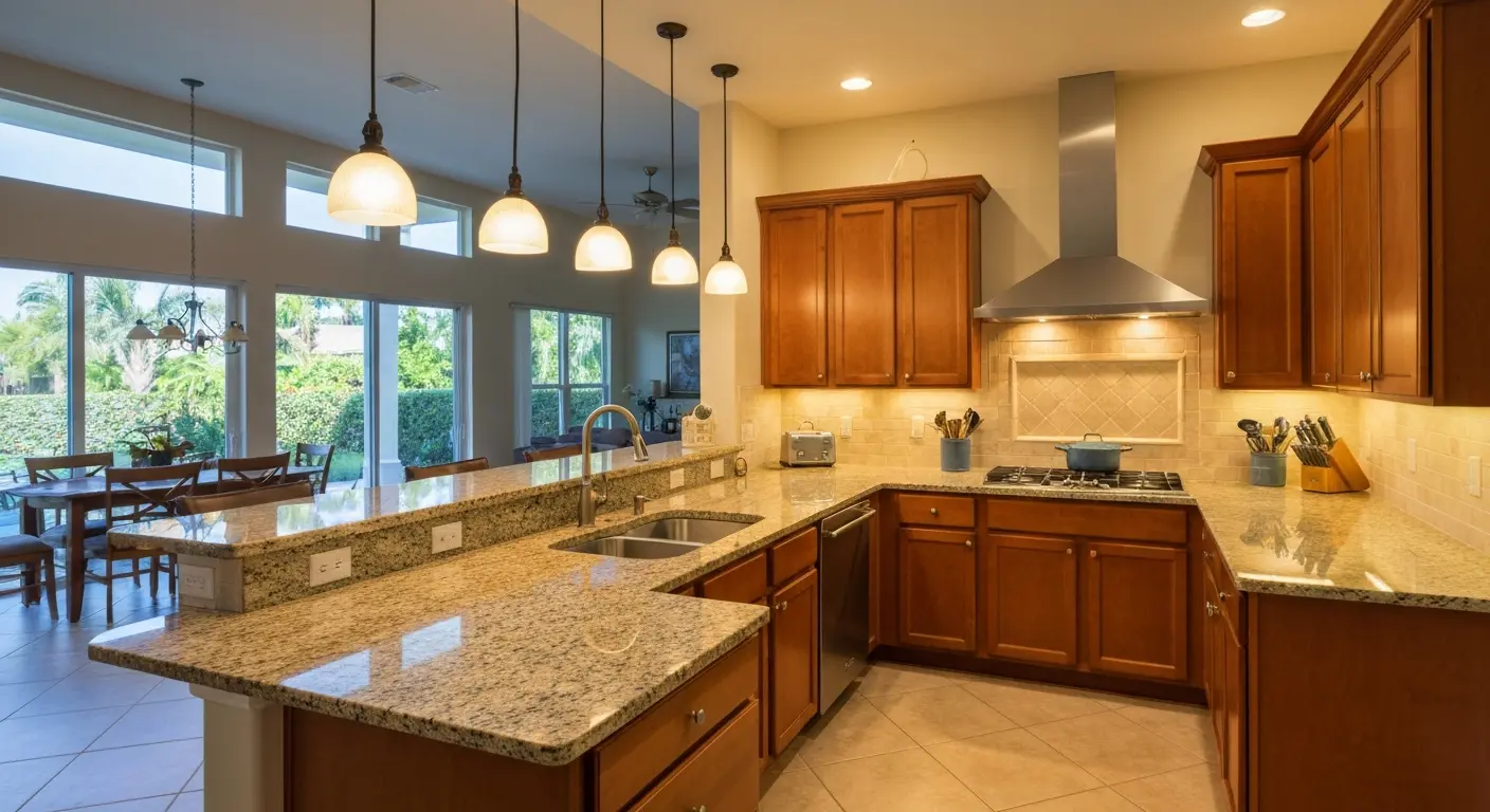 Kitchen lighting fixtures under cabinet and pendant in Coral Springs