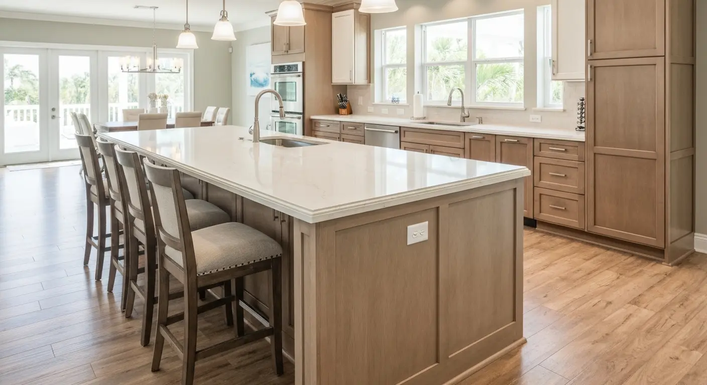 Kitchen island in Jupiter remodel