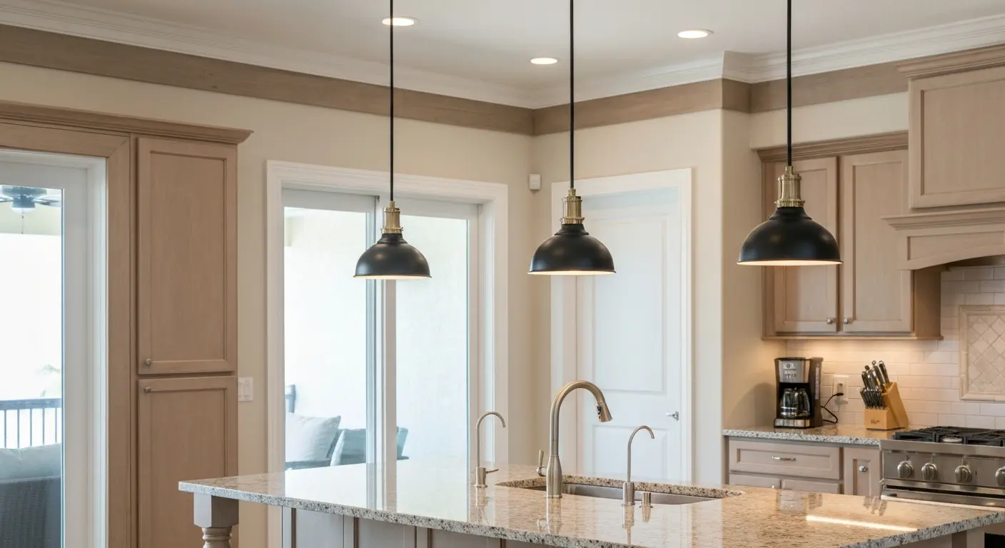 Kitchen lighting in Jupiter remodel