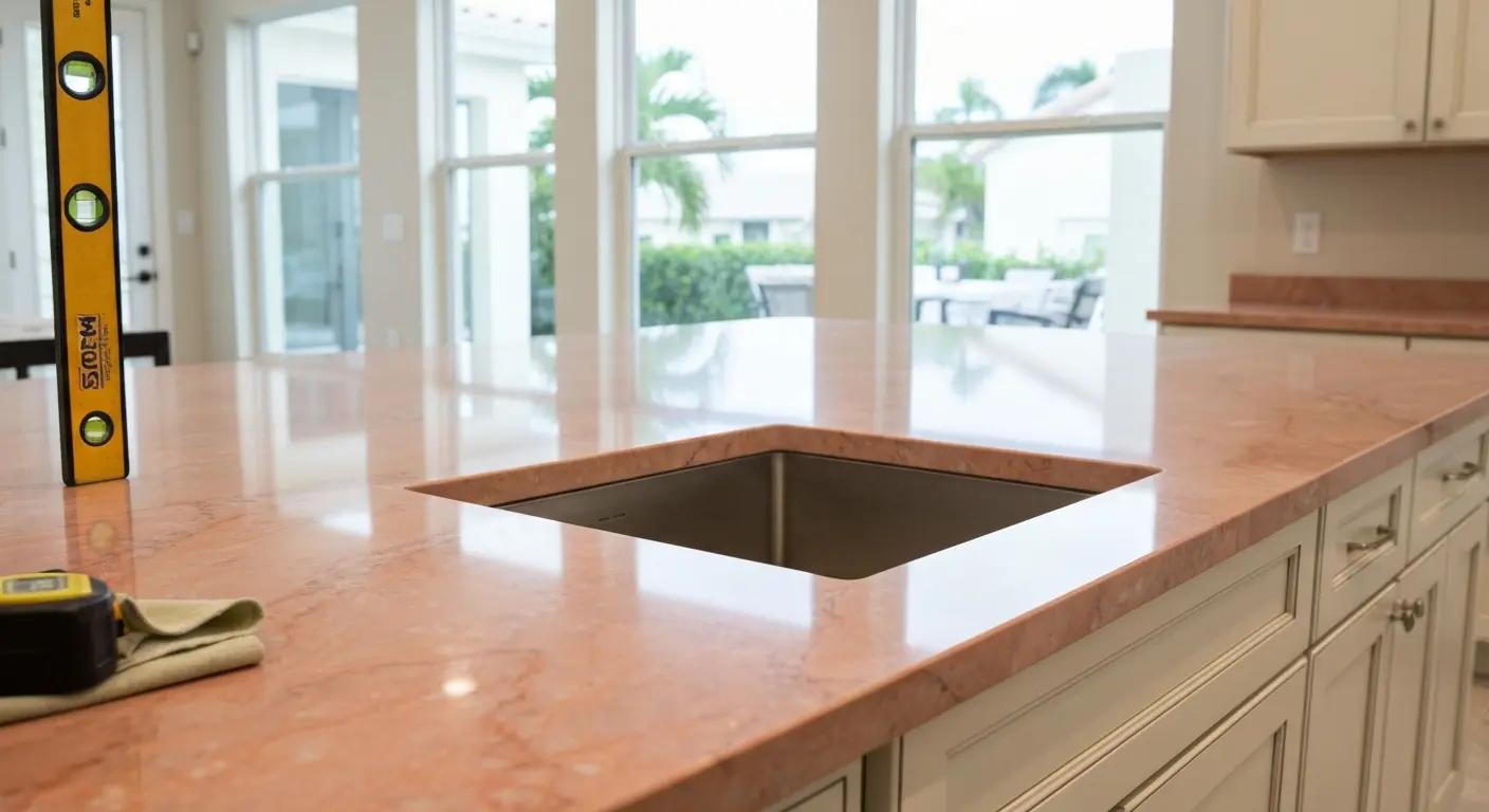 Quartz countertops installation