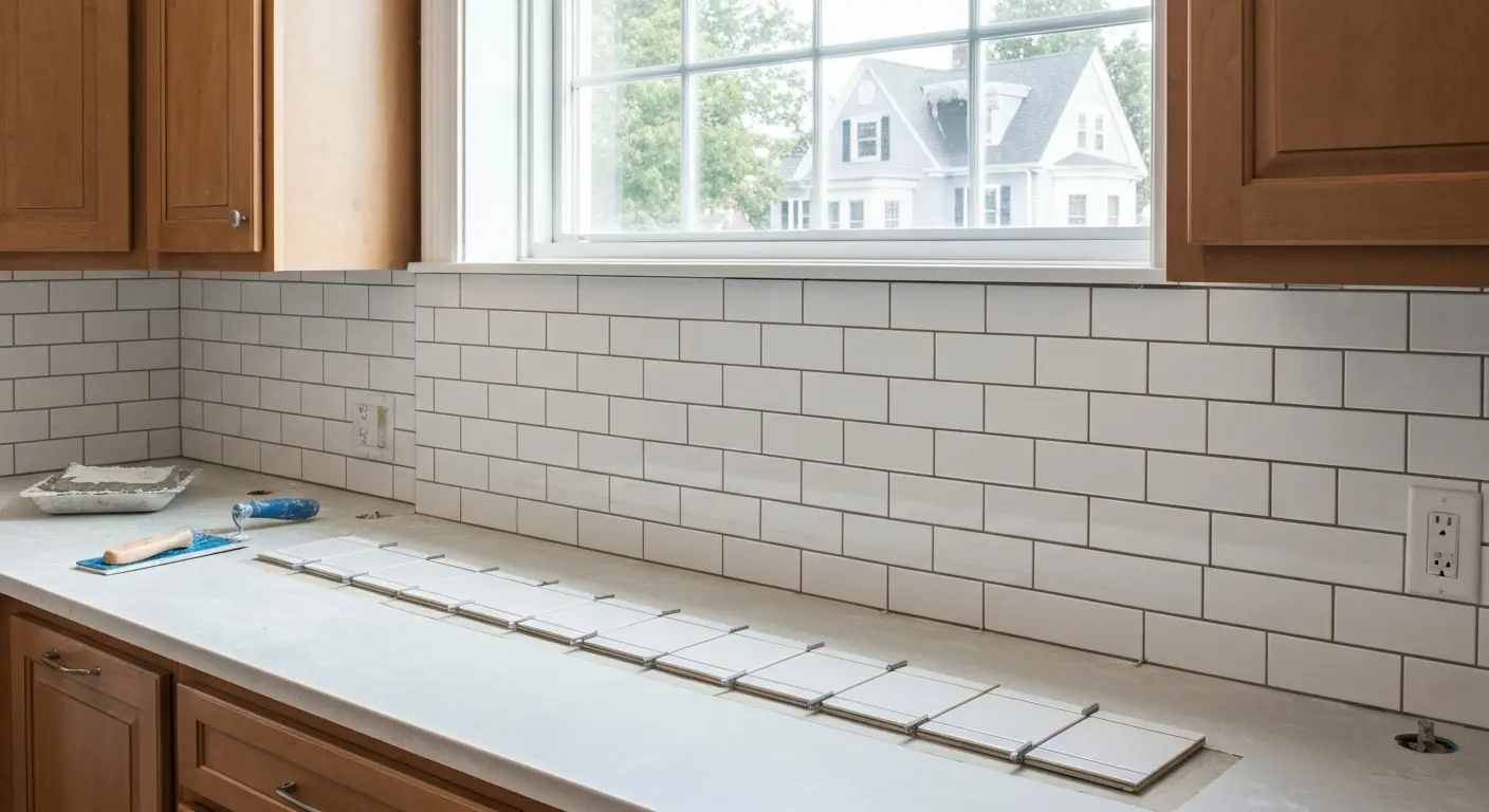 Kitchen backsplash installation