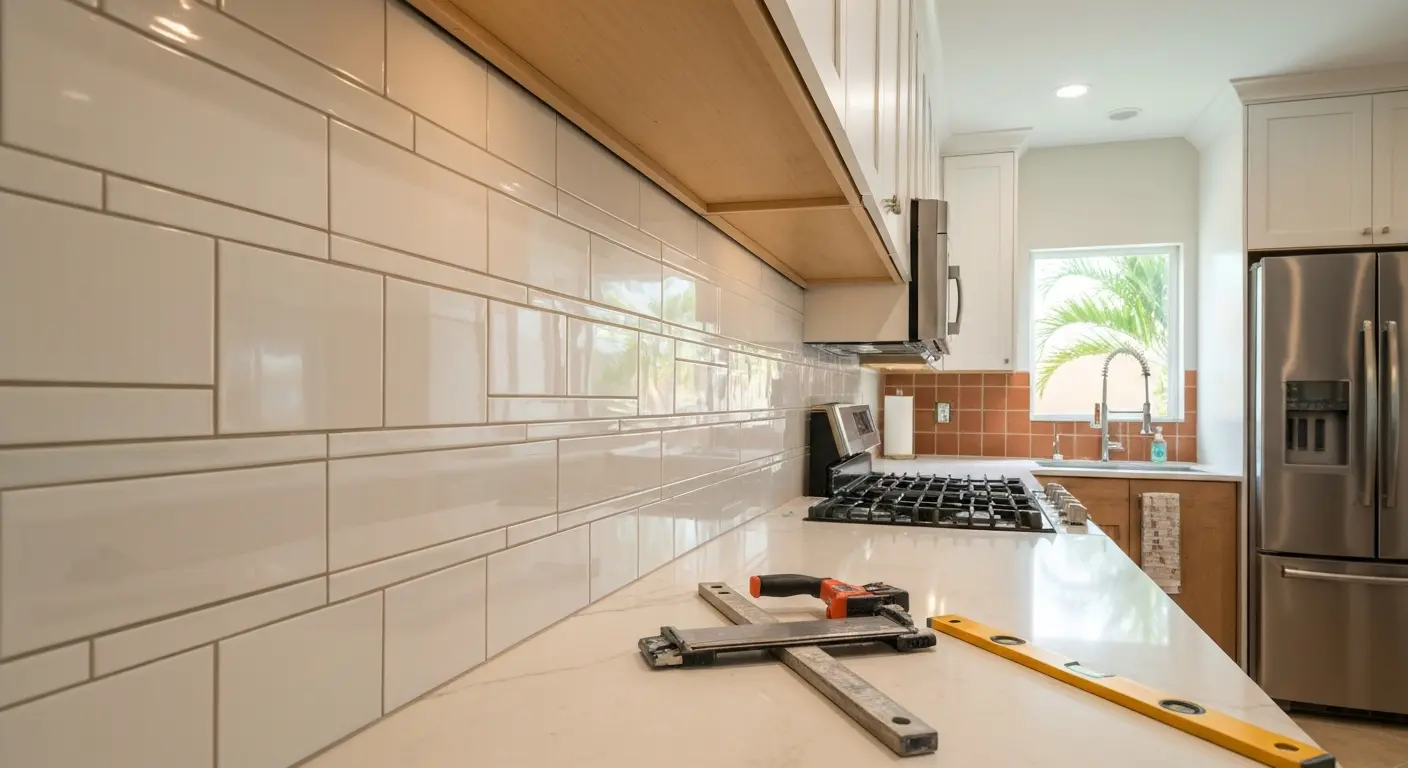 Modern tile backsplash kitchen