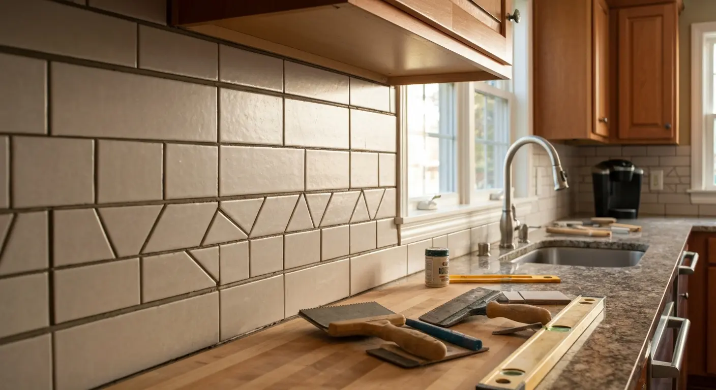 Backsplash tile installation