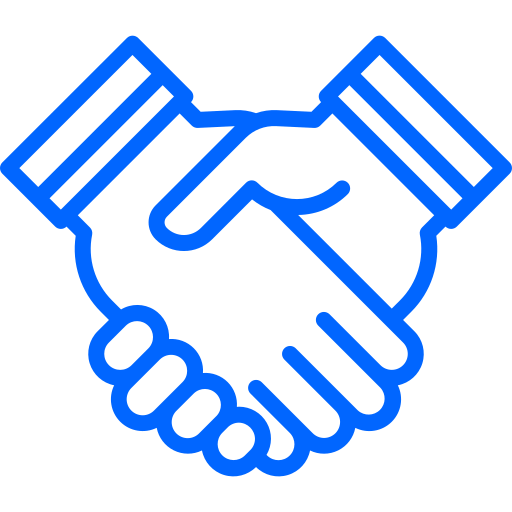 Icono de apretón de manos que representa el valor del compromiso