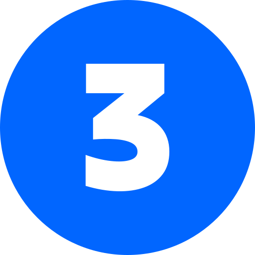 Flujo de trabajo - Ícono con el número tres