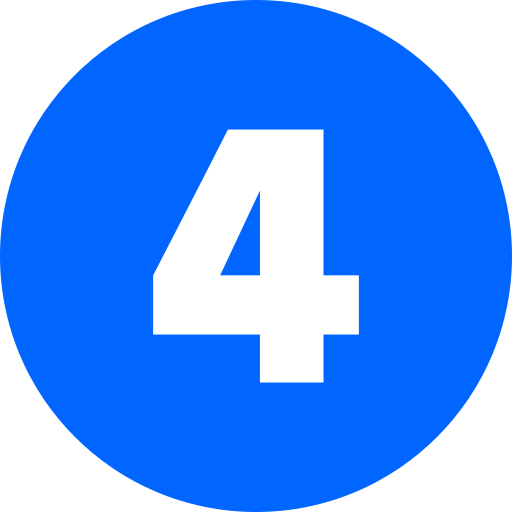 Flujo de trabajo - Ícono con el número cuatro