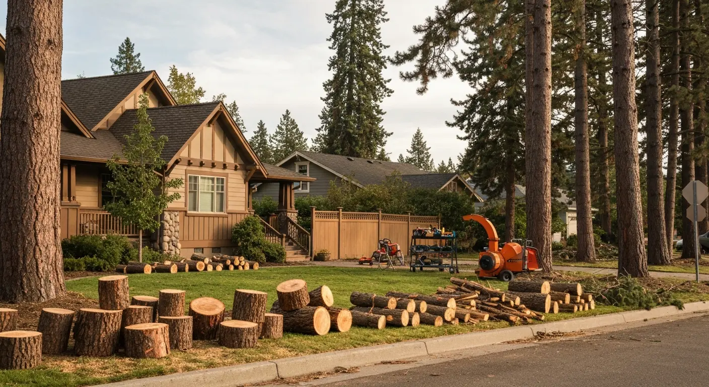 Storm tree cleanup work