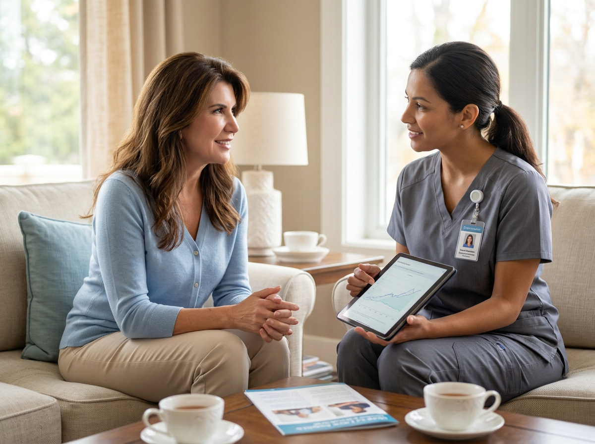 Women talking to Nurse Women talking to Nurse
