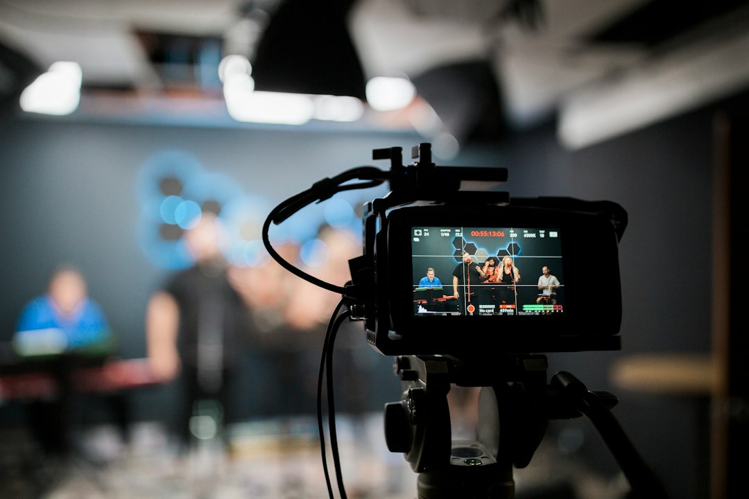 video camera prepared for a roanoke business owner and team interview