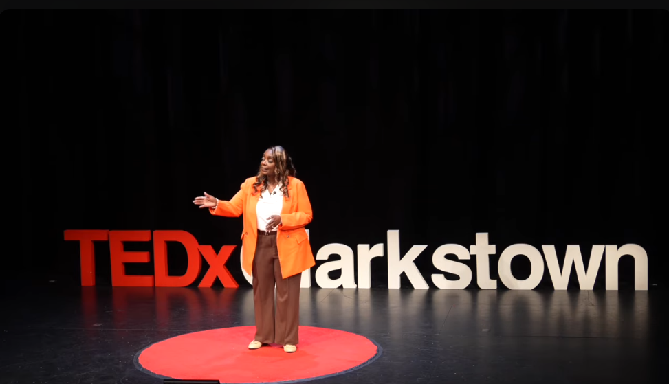 Speaker delivering a talk on the Bold Ideas Stage
