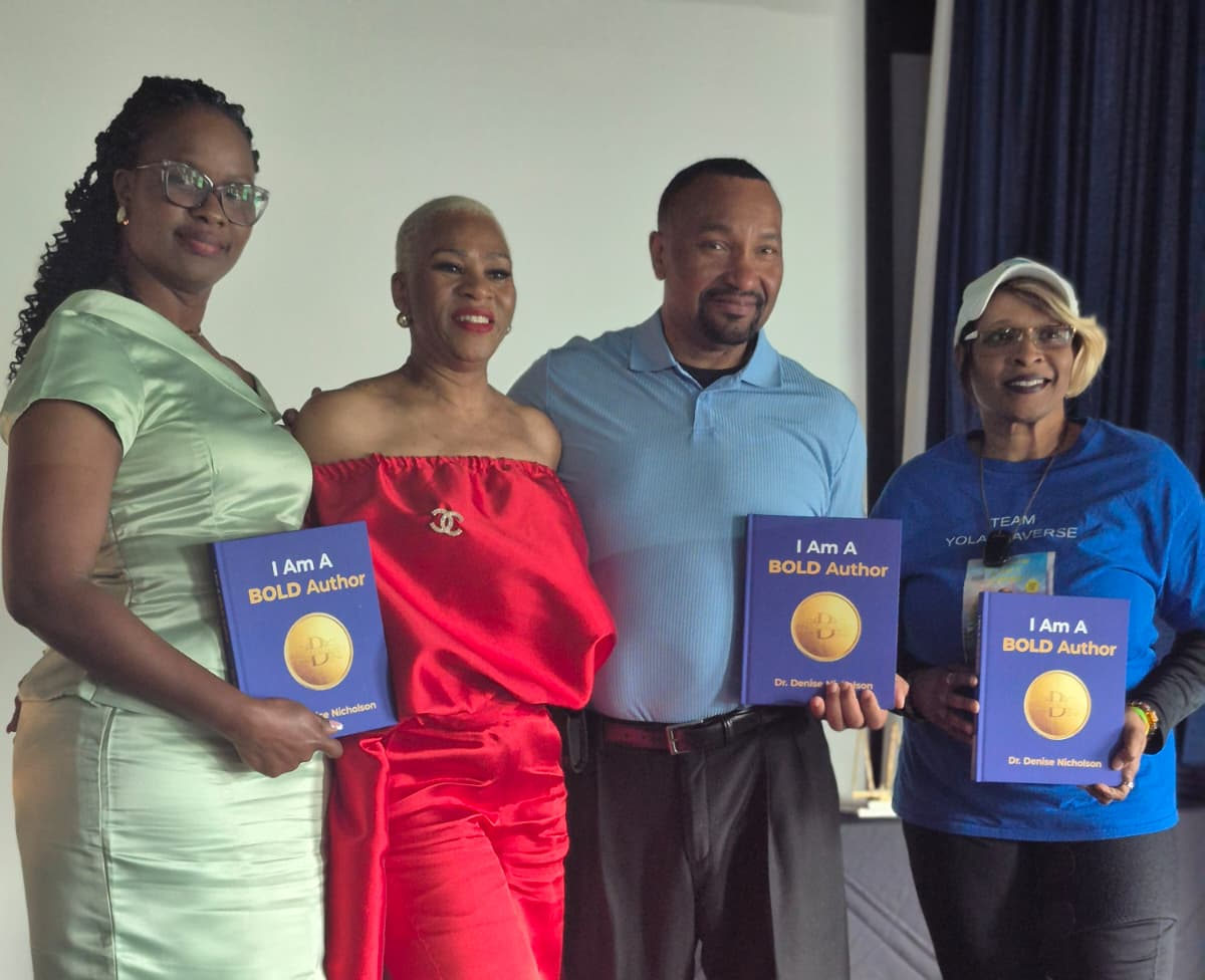 Authors on stage at a Bold Publishings event