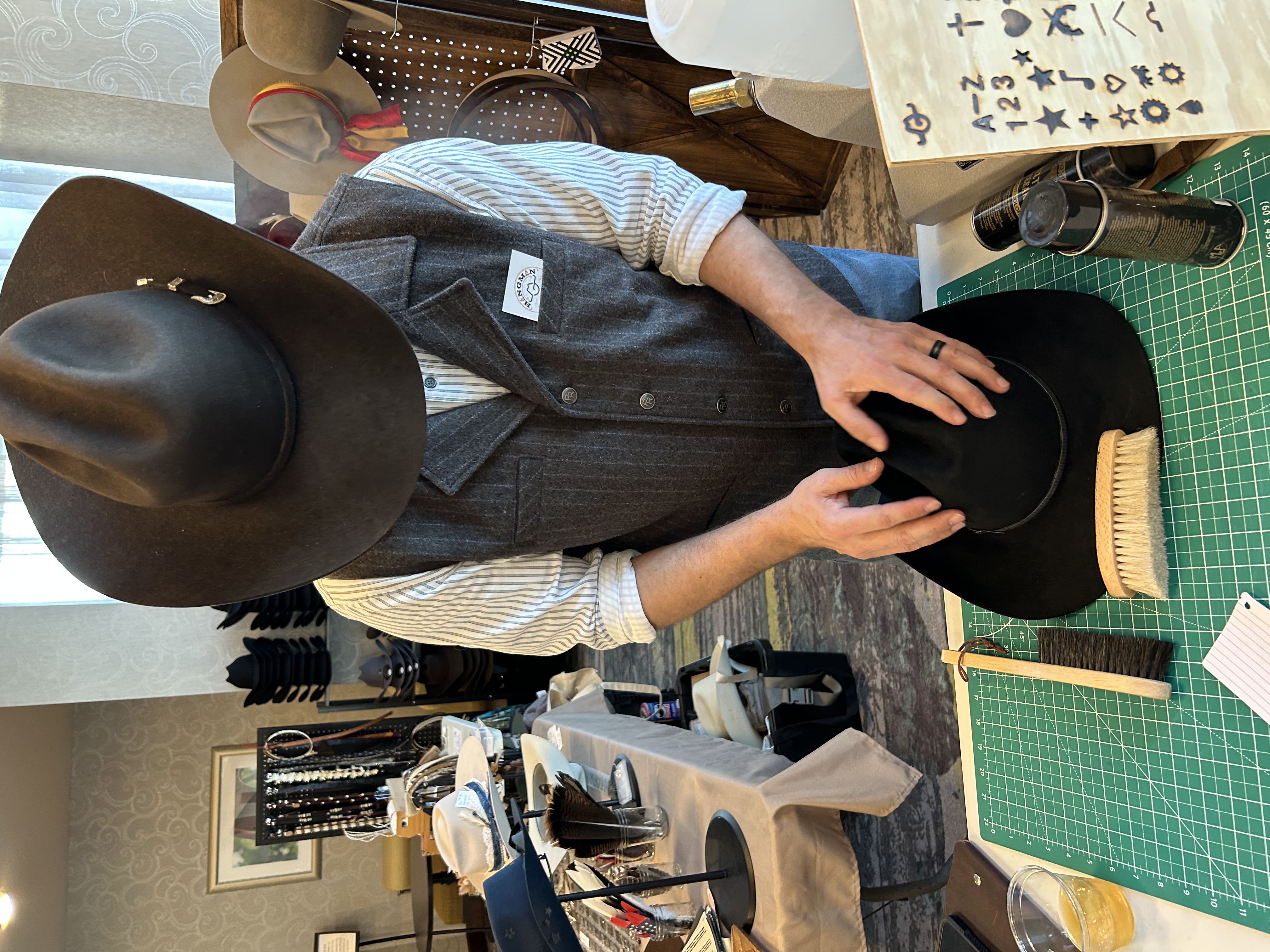 Shaping the crown of a hat