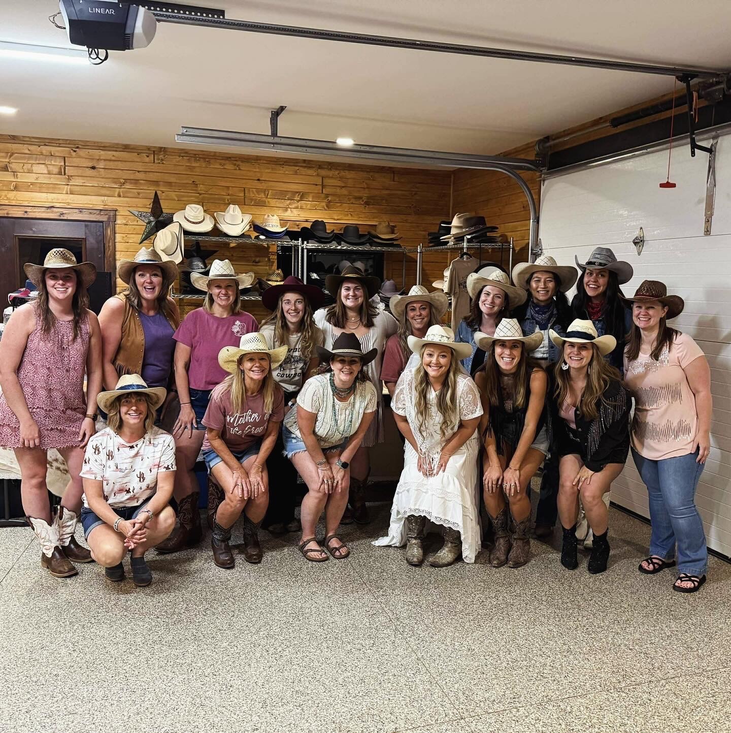 Group at a bachelorette party wearing custom hats