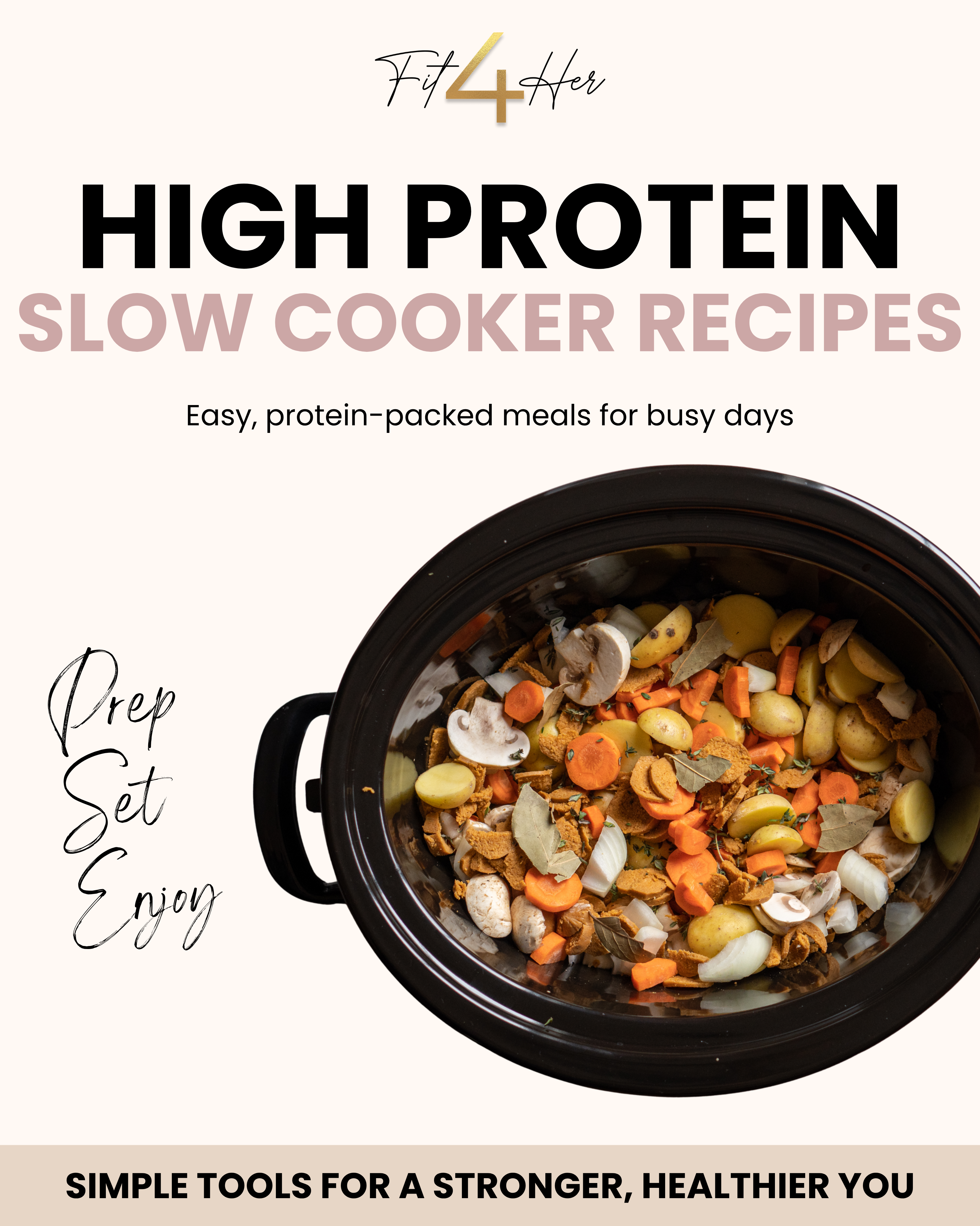 High Protein Slow Cooker Recipes cover