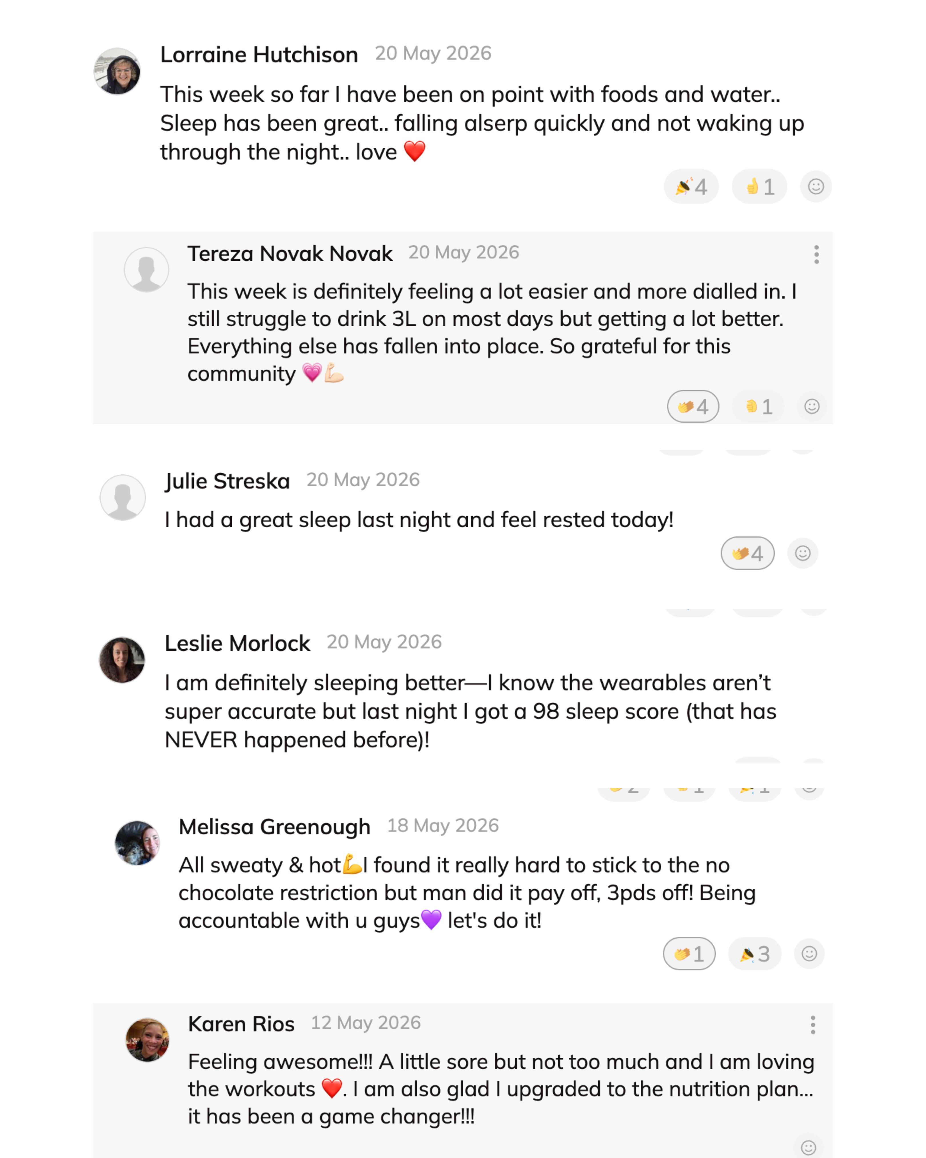 Messages and feedback from previous StrongHER participants