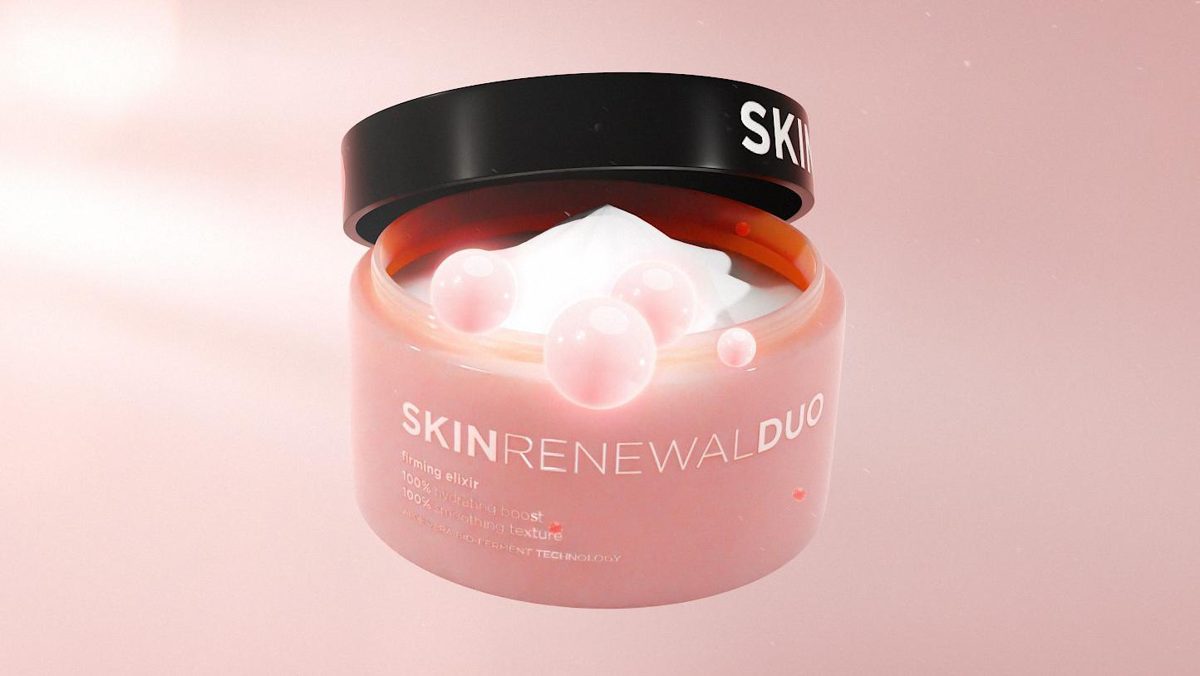 Fotograma de un vídeo de producto 3D de Kame Films para una crema cosmética