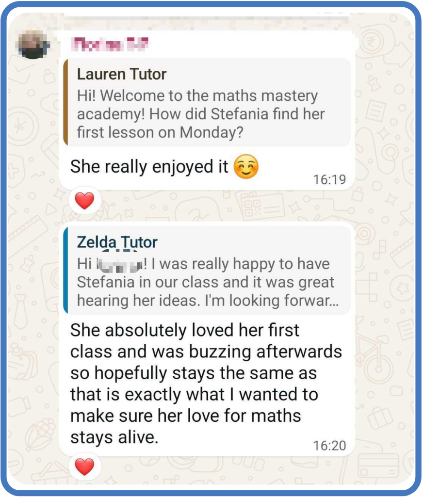 Buzzing after her first class