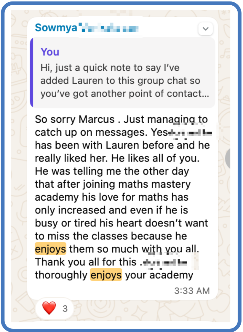A Growing Love for Maths