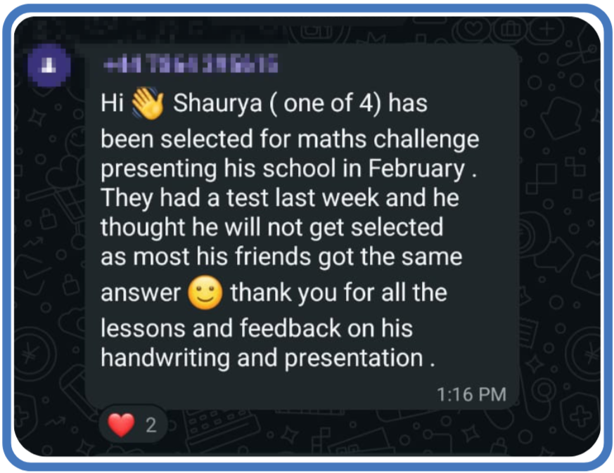 Selected for Maths Challenge