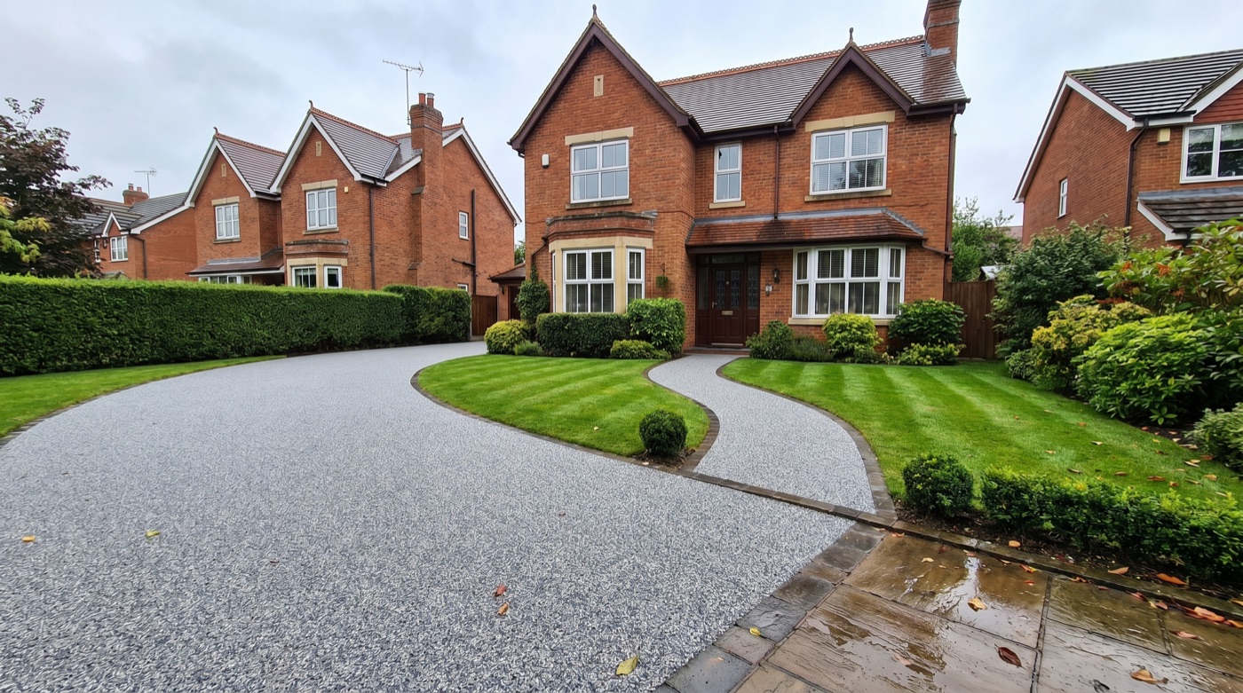Finished resin driveway and path