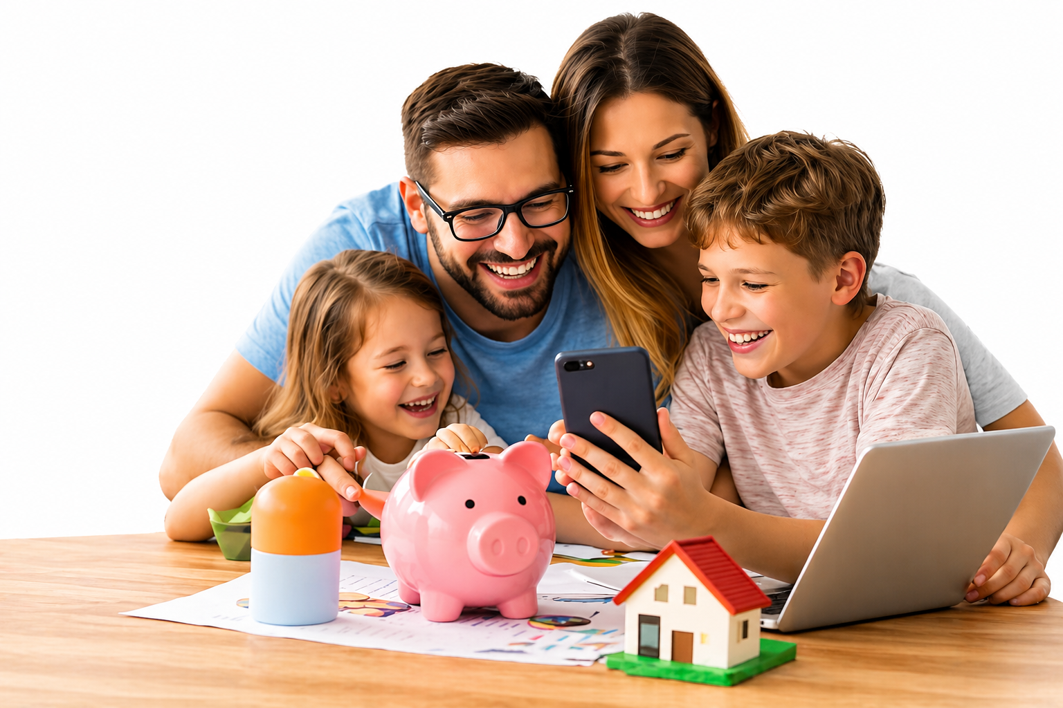 Familia ahorrando con AhorrarEnTodo