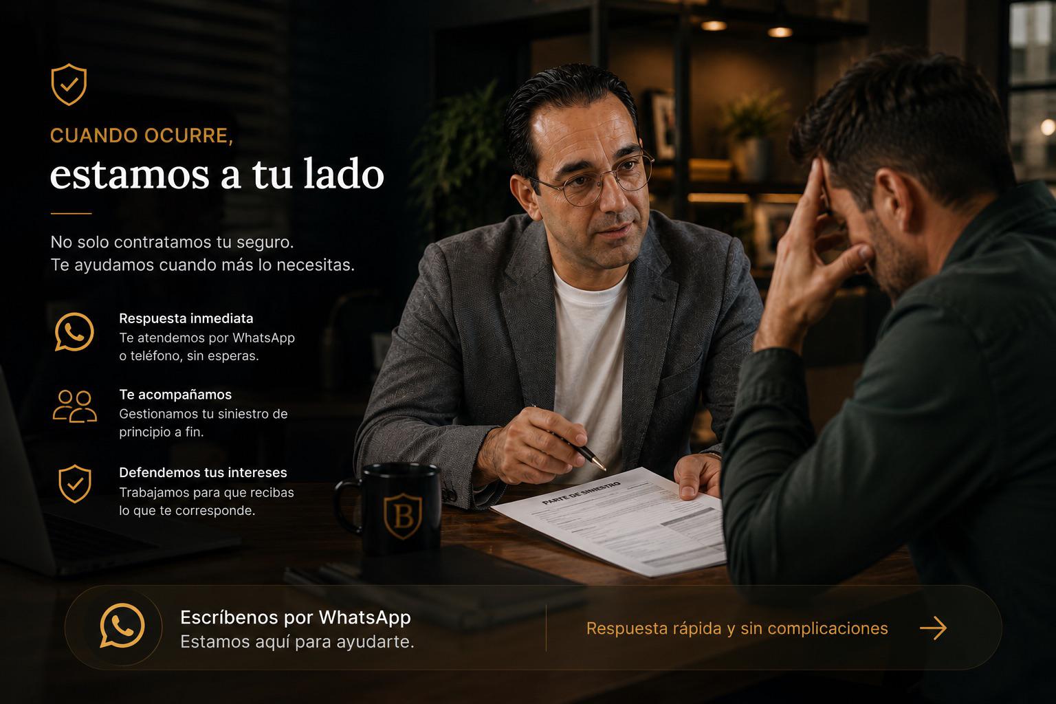 Berto firmando con un cliente