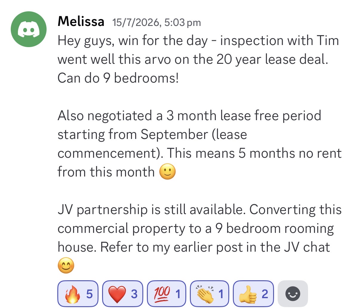 Client win posted in the community
