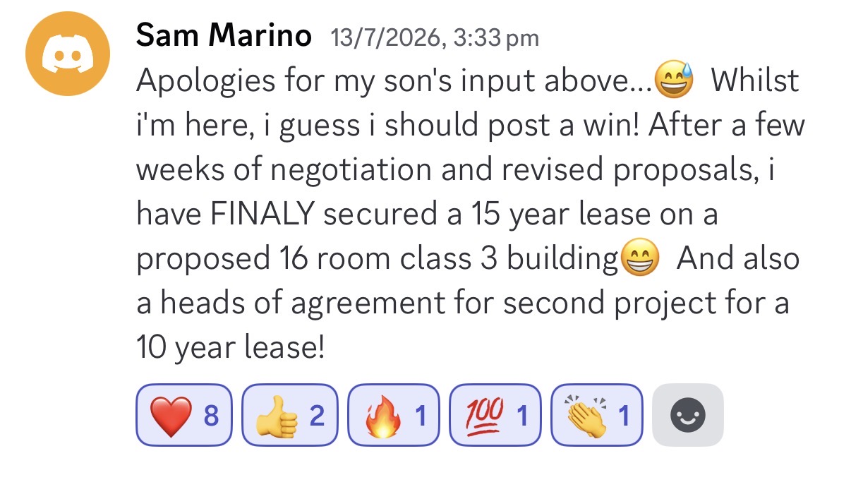Client win posted in the community