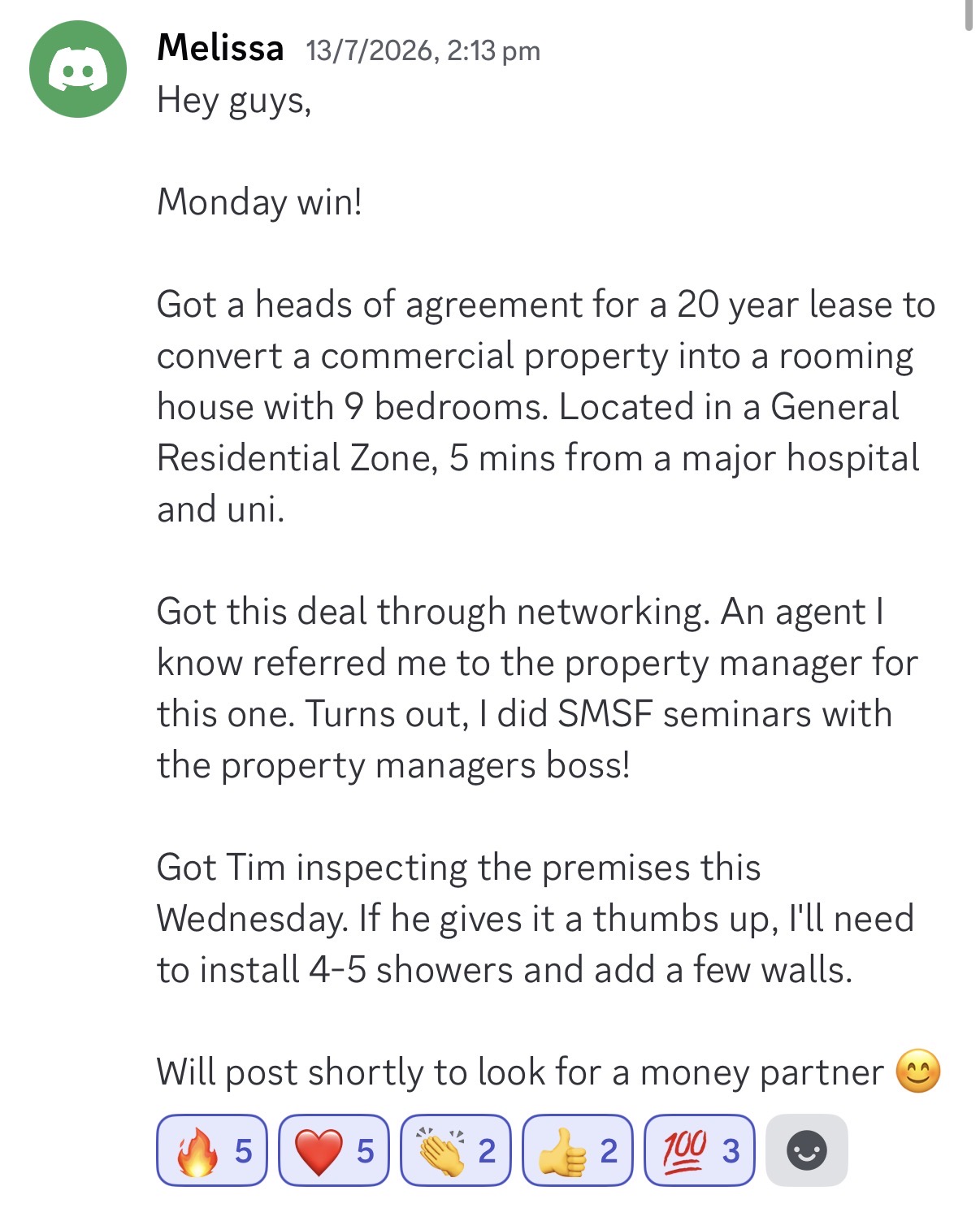 Client win posted in the community