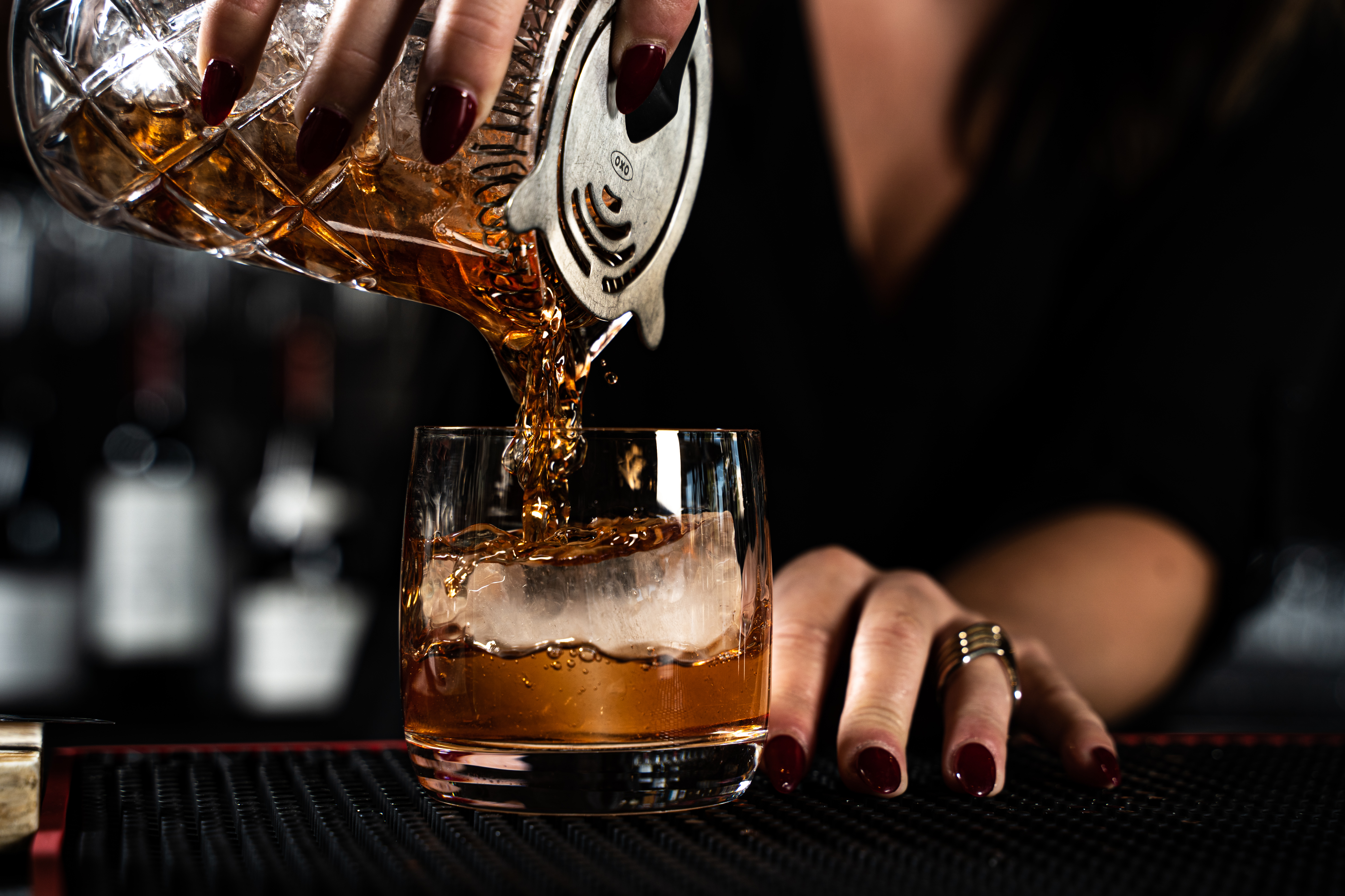 Craft Bourbon Pour Over Rock Ice at Et Voilà French Bistro