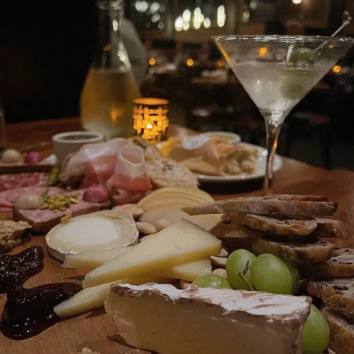 Cheese, Bread & Fruit Spread with Aperitif at Et Voilà French Bistro
