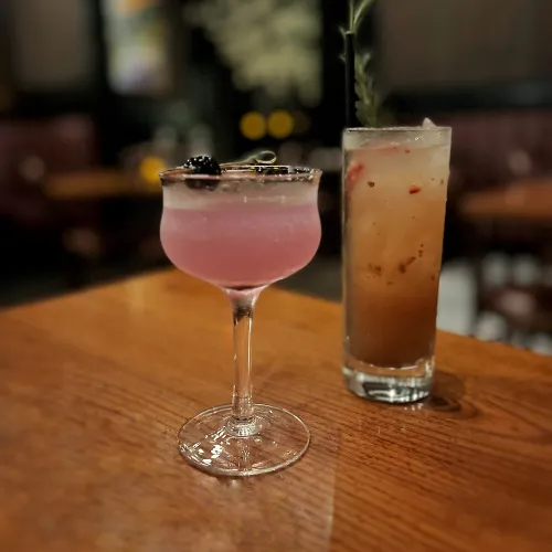 Two Cocktails on the Bar at Et Voilà French Bistro