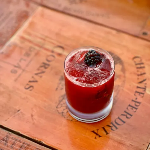Blackberry Cocktail on the Bar at Et Voilà French Bistro