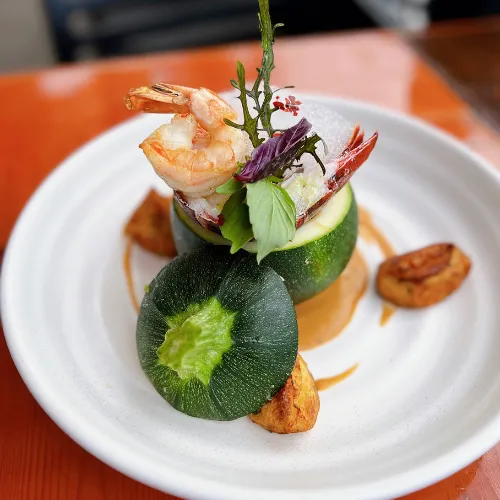 Seasonal Plate with Fresh Garnish at Et Voilà French Bistro