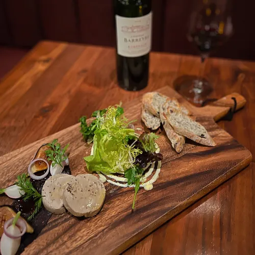 Charcuterie Board with Wine at Et Voilà French Bistro